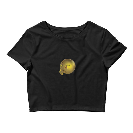 Thinking Emoji Smiley Crop T Shirt